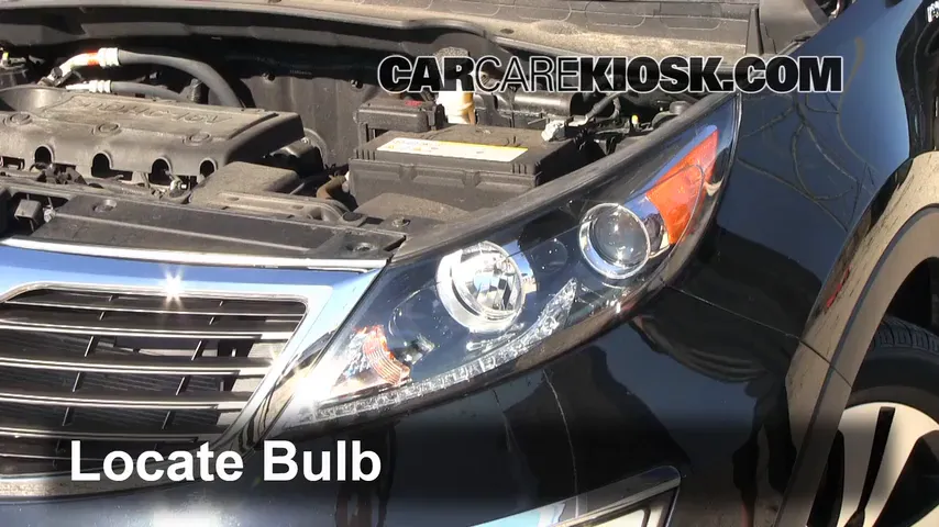 2012 Kia Sportage EX 2.4L 4 Cyl. Lights Headlight (replace bulb)